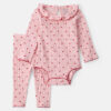 Baby Girl 2-Piece Heart Pointelle Long-Sleeve Bodysuit & Pant Set - Pink