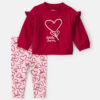 Baby Girl 2-Piece 'Little Love' Valentine's Day French Terry Top & Pant Set - Red/Pink