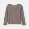 Girls Long-Sleeve Rib Top - Grey