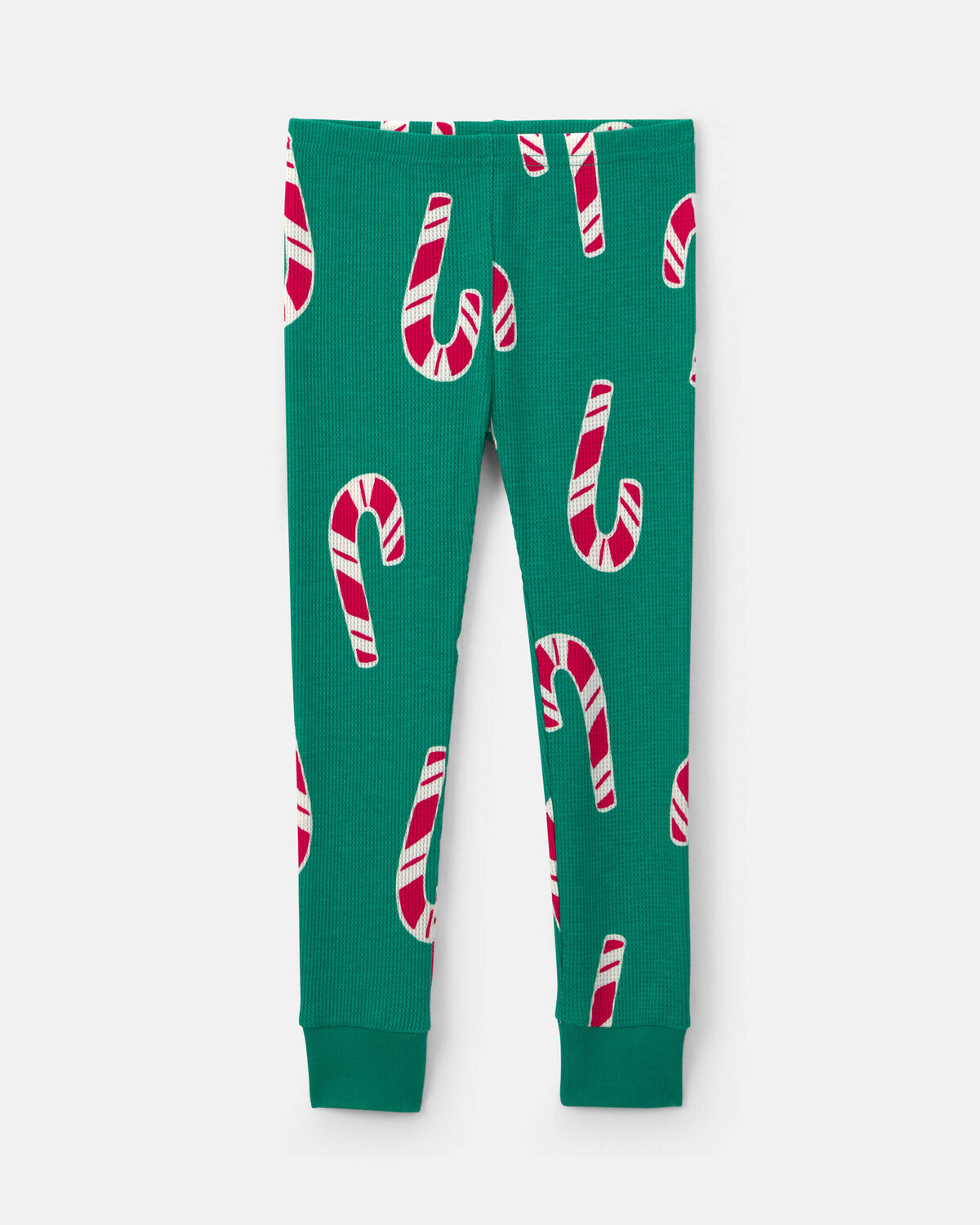 Toddler Candy Cane Christmas Thermal Snug Fit 2-Piece Pajama Set - Green 2 Toddler Candy Cane Christmas Thermal Snug Fit 2-Piece Pajama Set - Green
