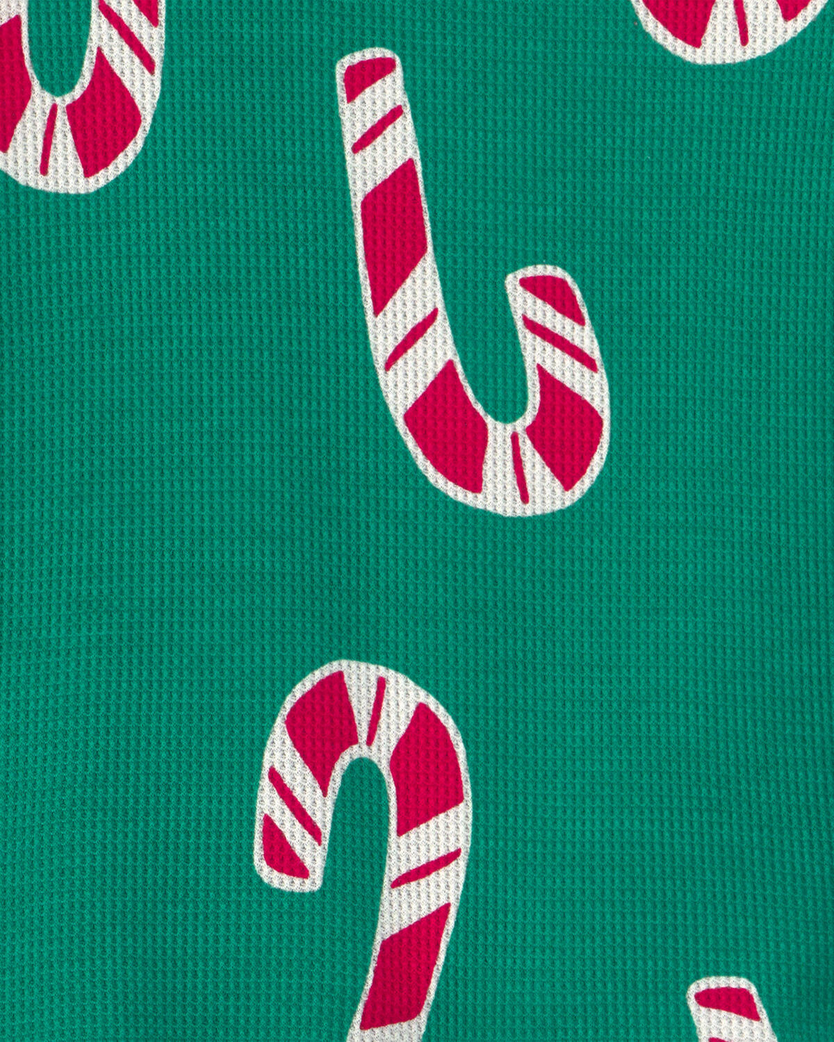 Toddler Candy Cane Christmas Thermal Snug Fit 2-Piece Pajama Set - Green 3 Toddler Candy Cane Christmas Thermal Snug Fit 2-Piece Pajama Set - Green