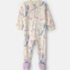 Baby Girl 1-Piece Unicorn 2-Way Zip Fleece Loose Fit Footed Pajama - Cream