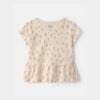 Baby Girl Dot Relaxed Peplum Top - Cream