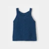 Baby Girl Sweater Knit Tank Top - Navy