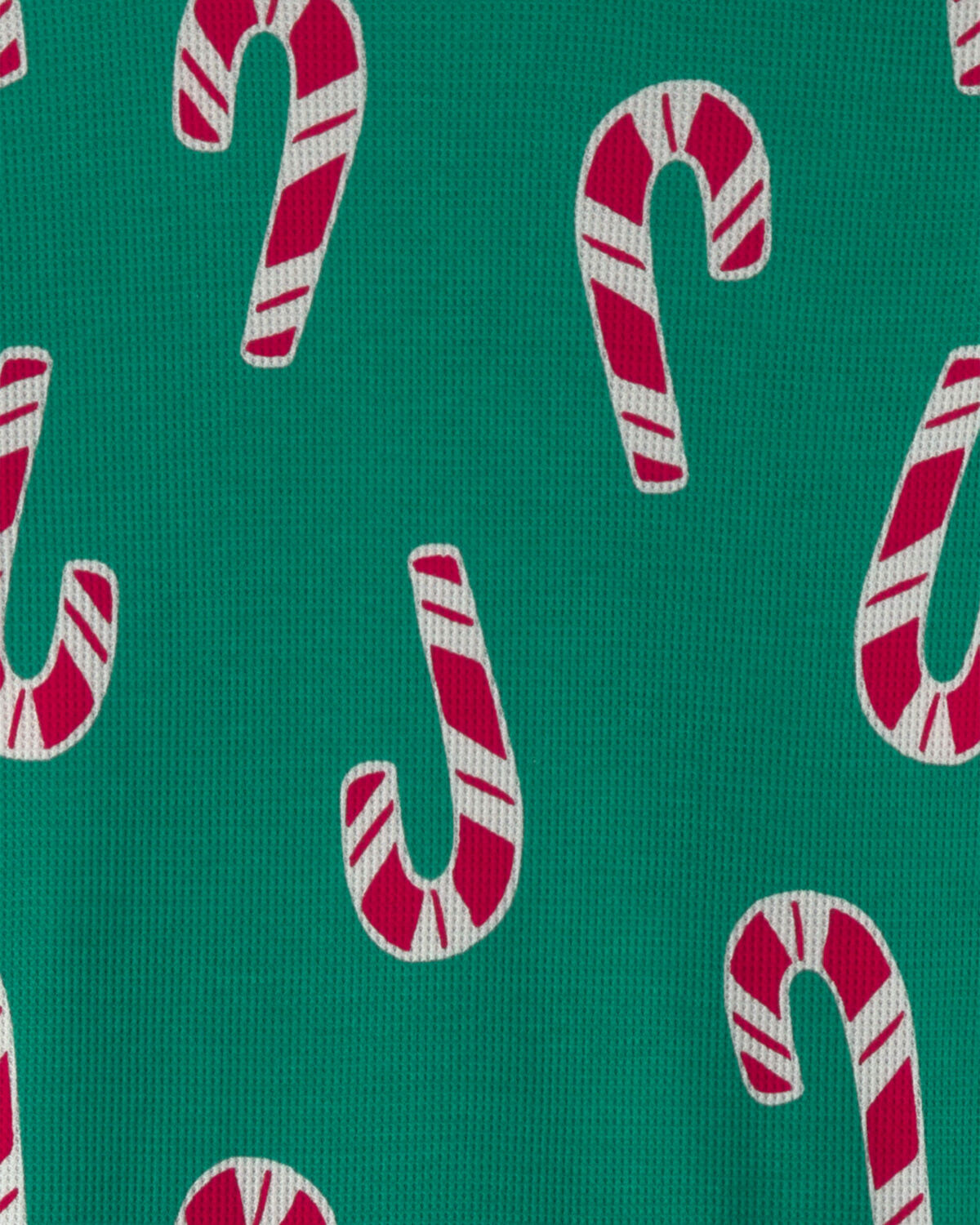Adult Candy Cane Christmas Thermal Snug Fit 2-Piece Pajama Set - Green 3 Adult Candy Cane Christmas Thermal Snug Fit 2-Piece Pajama Set - Green