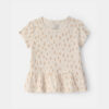 Toddler Girl Dot Relaxed Peplum Top - Cream 4 Toddler Girl Dot Relaxed Peplum Top - Cream