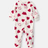 Baby 2-Way Zip Valentine's Day Velvety Sleep & Play Pajamas - Cream/Red