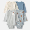Baby Boy 4-Pack Milk & Cookies Long-Sleeve Multipack Bodysuits