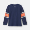 Boys Striped Thermal Long-Sleeve Top - Navy Blue/Orange