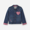 Girls Heart Valentine's Day Long-Sleeve Denim Jacket - Dark Wash