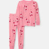 Toddler Girl Candy Cane Christmas Thermal Snug Fit 2-Piece Pajama Set - Pink