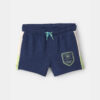 Baby Boy Dinosaur Soccer French Terry Shorts - Navy Blue