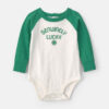 Baby 'Genuinely Lucky' St Patrick's Day Long-Sleeve Graphic Bodysuit - Cream