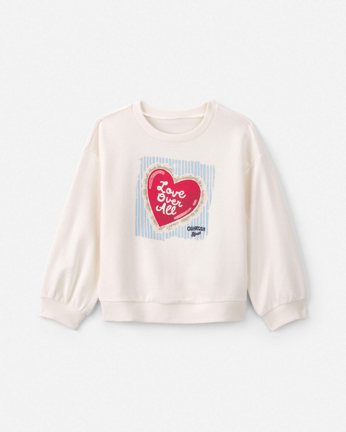 'Love Over All' Valentine's Day Pullover Sweatshirt - Cream 1 'Love Over All' Valentine's Day Pullover Sweatshirt - Cream