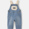 Baby Teddy Fleece Denim Overalls - Light Wash