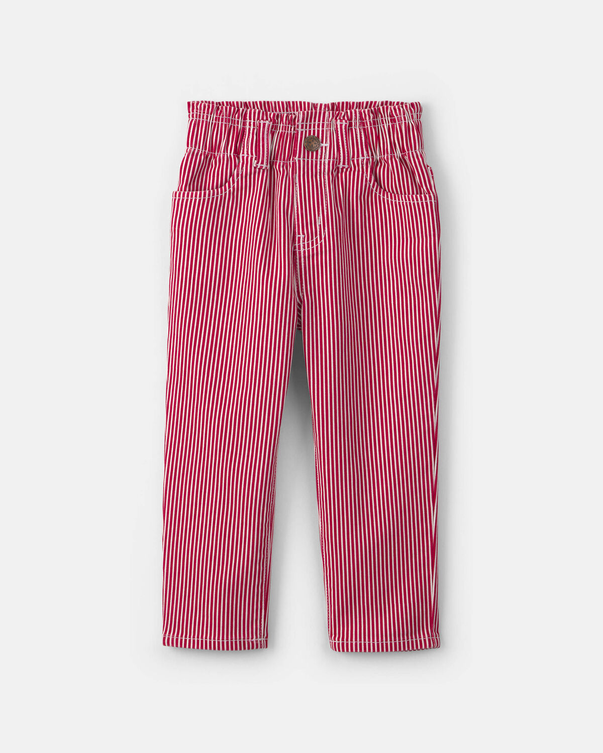 Hickory Stripe Valentine's Day Pull-On Pants - White/Red