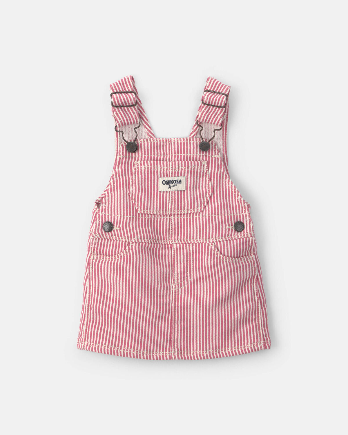 Baby Girl Hickory Stripe Skirtall - Pink