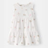 Baby Girl Gardening Print Sleeveless Dress - White