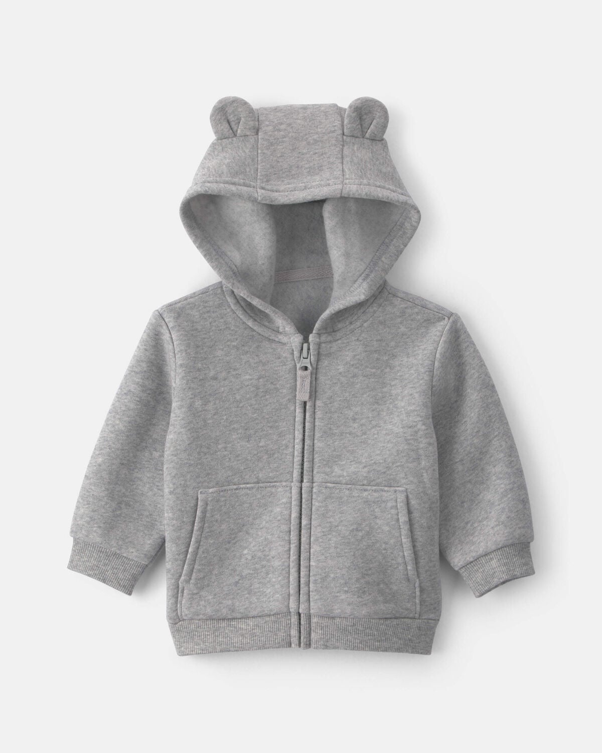 Baby Boy Bear Fleece Zip-Up Hoodie - Grey 1 Baby Boy Bear Fleece Zip-Up Hoodie - Grey