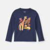 Toddler Boy Safari Animals Long-Sleeve Graphic Tee - Navy Blue