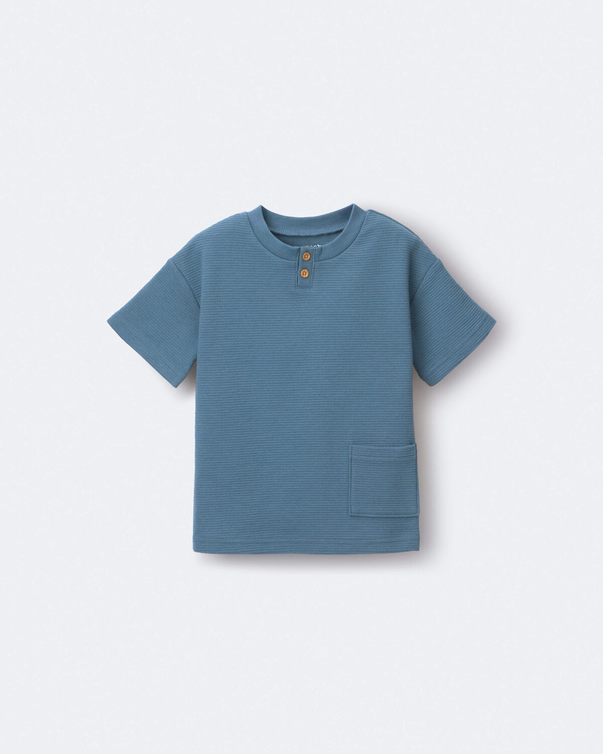 Toddler Boy Henley Tee with Pocket - Slate Blue 2 Toddler Boy Henley Tee with Pocket - Slate Blue