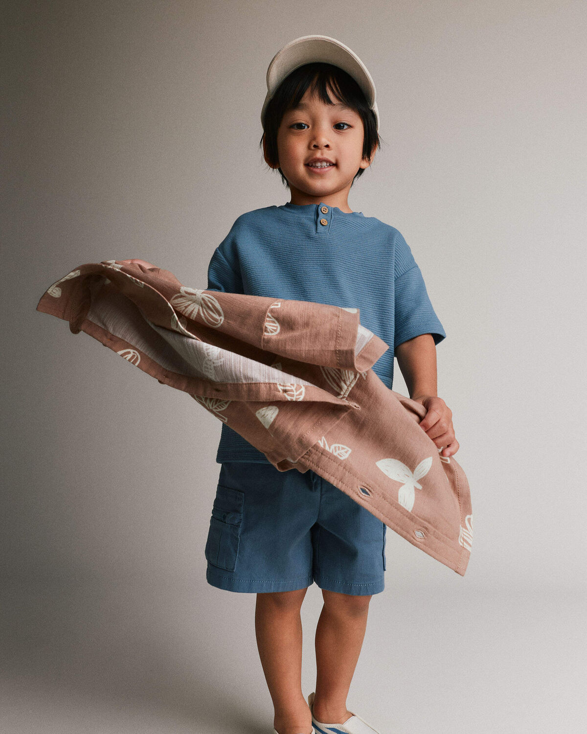 Toddler Boy Henley Tee with Pocket - Slate Blue 3 Toddler Boy Henley Tee with Pocket - Slate Blue