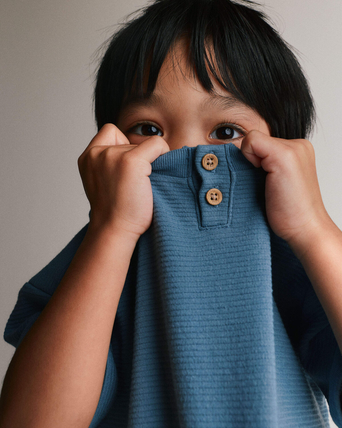 Toddler Boy Henley Tee with Pocket - Slate Blue 4 Toddler Boy Henley Tee with Pocket - Slate Blue