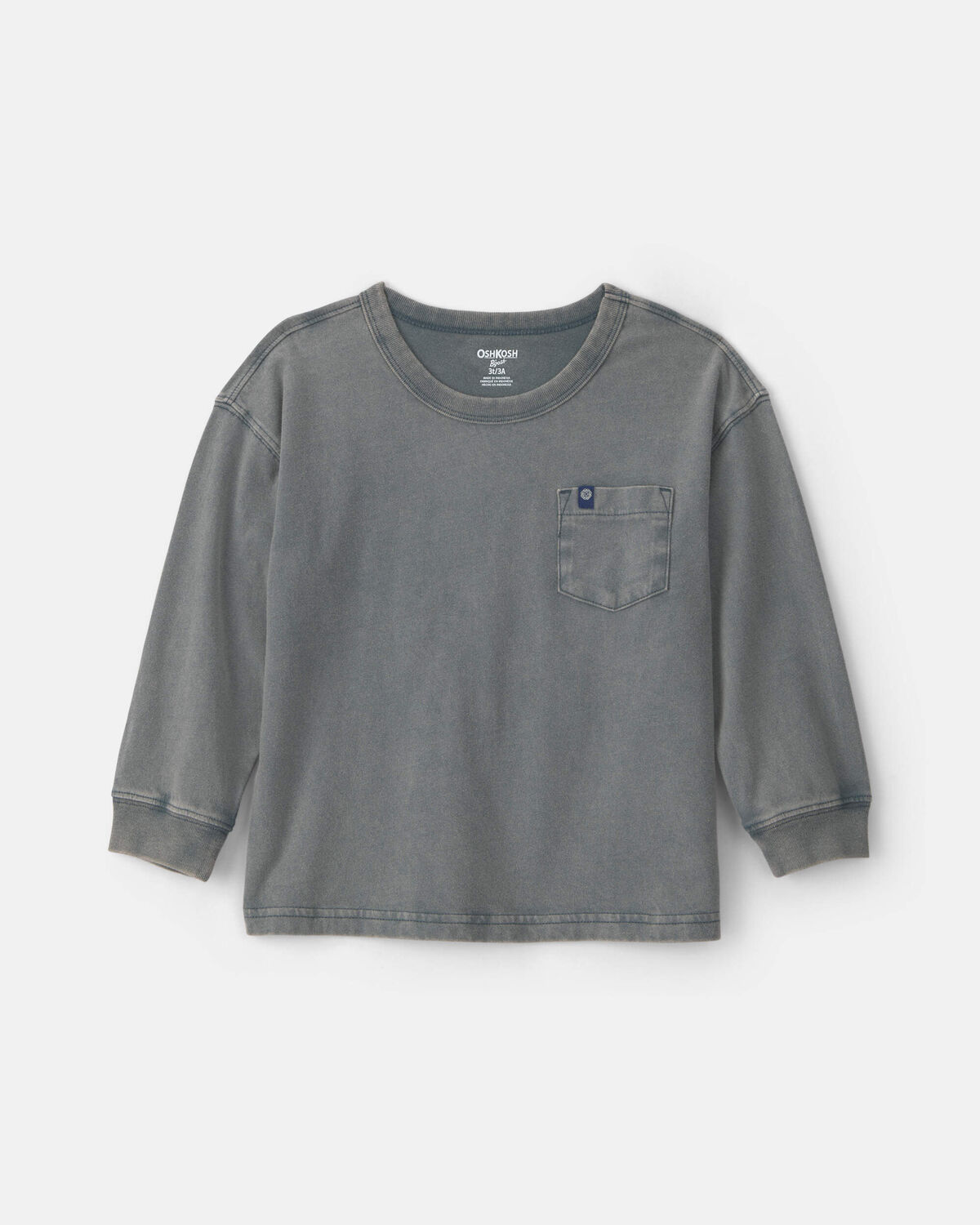 Toddler Boy Mineral Wash Long-Sleeve T-Shirt - Grey 1 Toddler Boy Mineral Wash Long-Sleeve T-Shirt - Grey