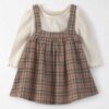 Baby Girl 2-Piece Organic Cotton Plaid Jumper Set