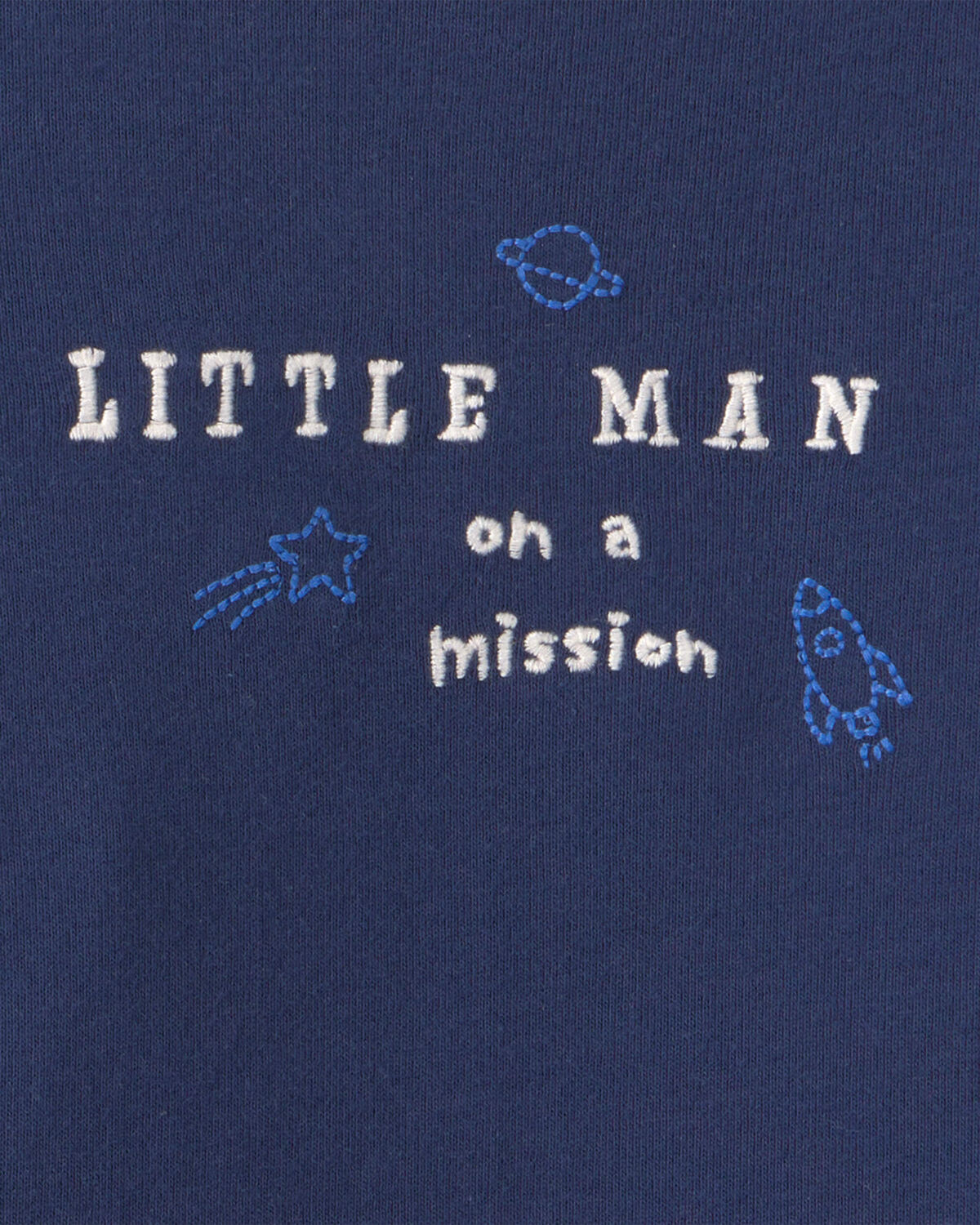 Baby Boy 2-Piece 'Little Man On a Mission' Space Long-Sleeve Bodysuit & Pant Set - Navy Blue 3 Baby Boy 2-Piece 'Little Man On a Mission' Space Long-Sleeve Bodysuit & Pant Set - Navy Blue