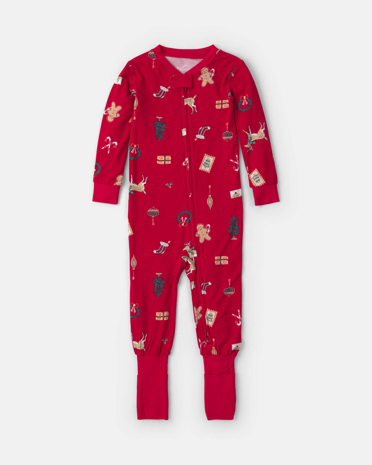 Baby 1-Piece Christmas PurelySoft™ Snug Fit Pajama - Red