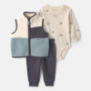 Baby Boy 3-Piece Fox Teddy Fleece Layering Set - Blue 9 Baby Boy 3-Piece Fox Teddy Fleece Layering Set - Blue