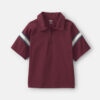 Boys Striped Polo Shirt - Burgundy/Blue/Cream