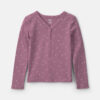 Girls Heart Long-Sleeve Rib Top - Purple