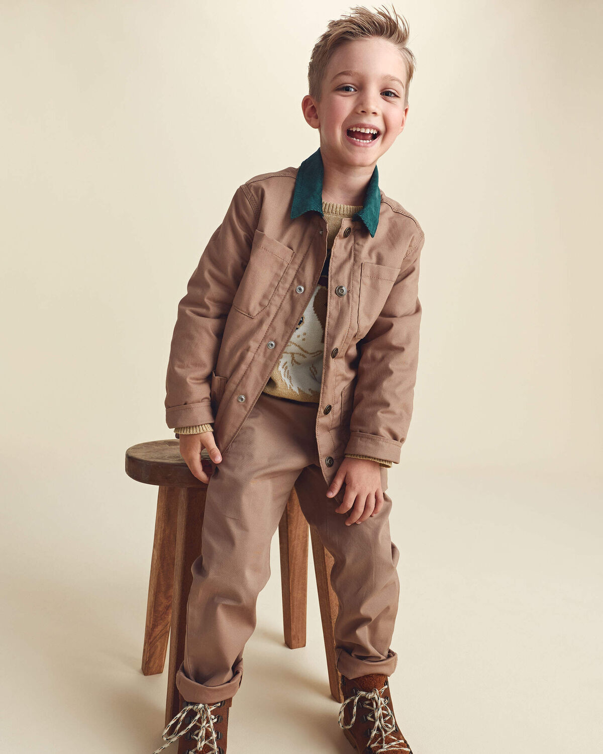 Boys Barn Utility Jacket - Brown