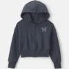 Girls 'Butterfly' Fleece Zip-Up Hoodie - Navy Blue 13 Girls 'Butterfly' Fleece Zip-Up Hoodie - Navy Blue