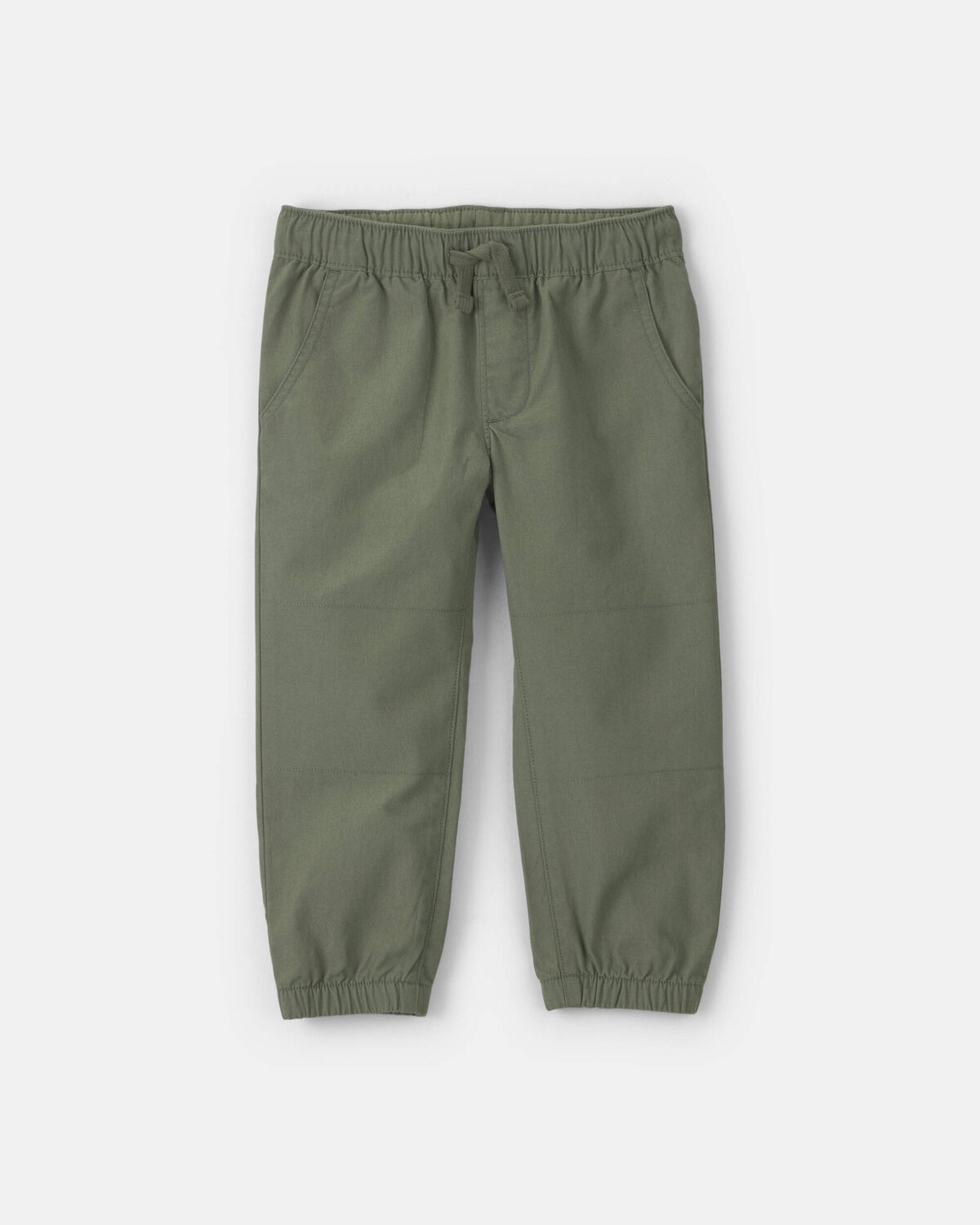 Toddler Boy Canvas Joggers - Olive Green