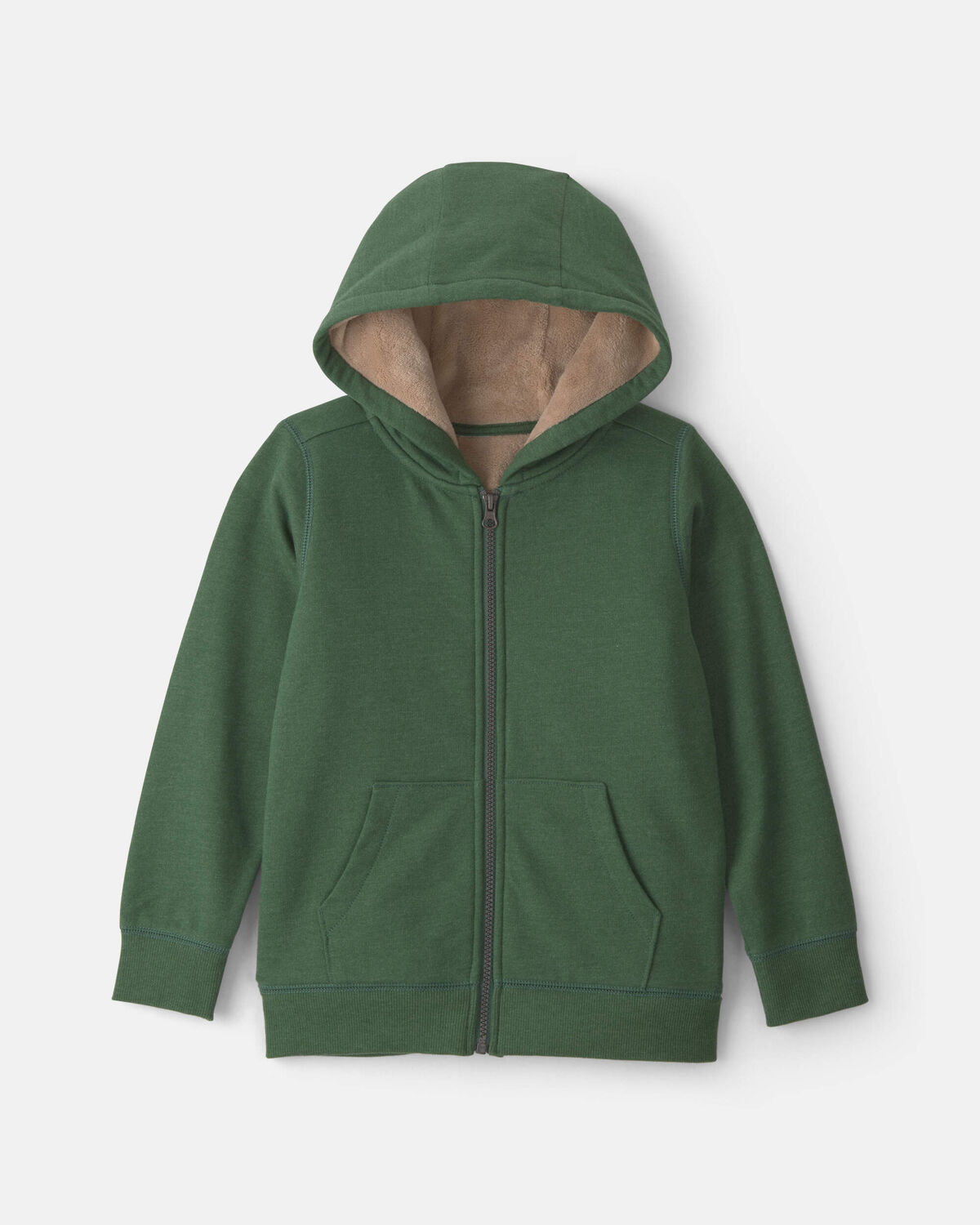 Boys Fleece Zip-Up Hoodie - Olive Green 1 Boys Fleece Zip-Up Hoodie - Olive Green