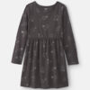 Girls Stars Long-Sleeve Dress - Grey
