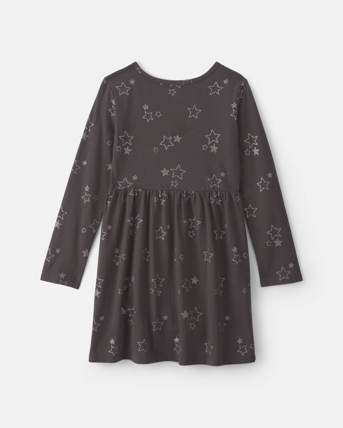 Girls Stars Long-Sleeve Dress - Grey 2 Girls Stars Long-Sleeve Dress - Grey