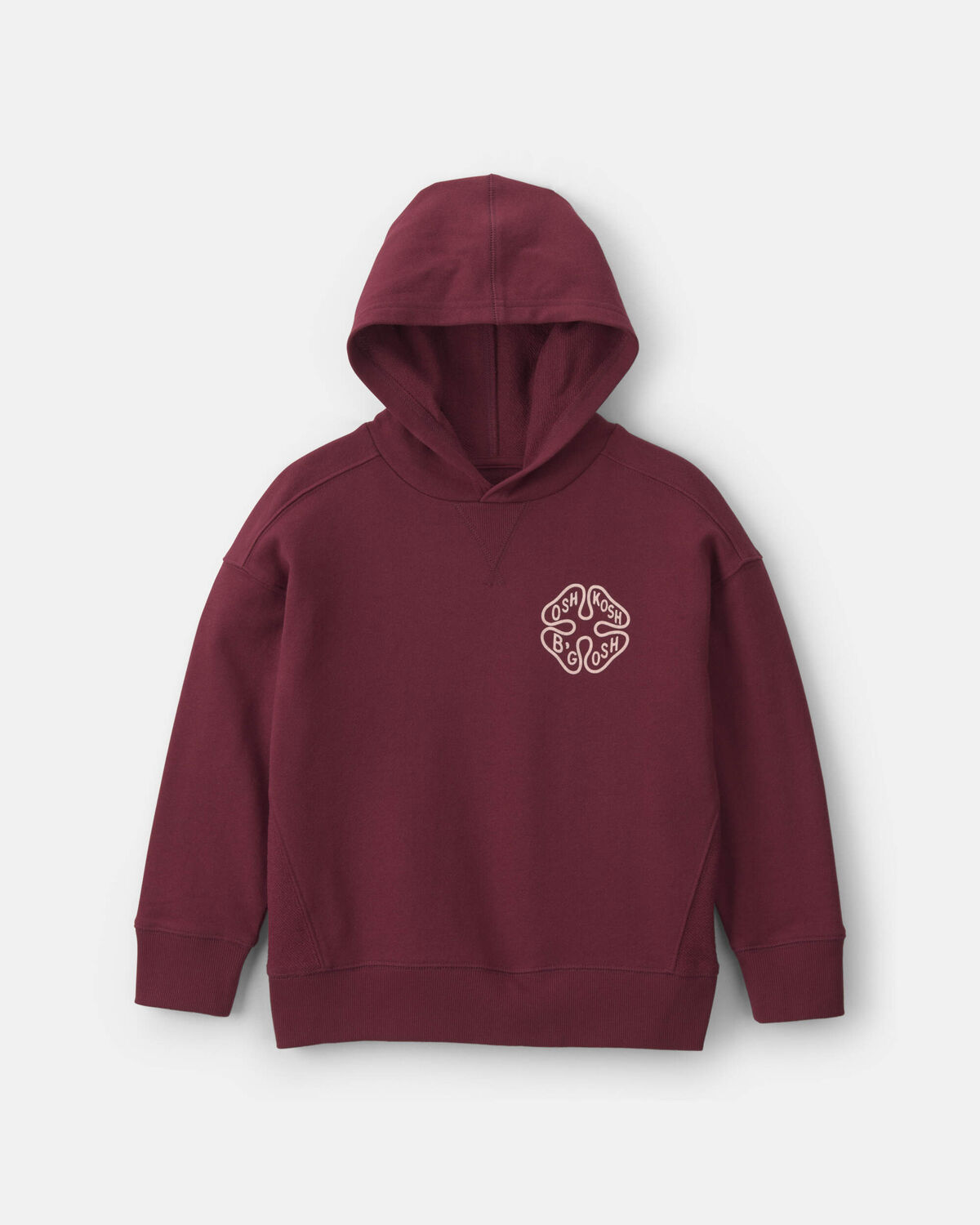 Boys Logo Patch Hoodie - Burgundy 1 Boys Logo Patch Hoodie - Burgundy