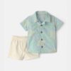 Baby Boy 2-Piece Coral Top & Short Set - Blue/Ivory