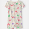 Toddler Girl Sea Critters 100% Cotton 1-Piece Romper Pajama - Cream
