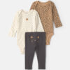 Baby Girl 3-Piece Leopard Long-Sleeve Bodysuit & Pant Set - Brown/Cream/Black