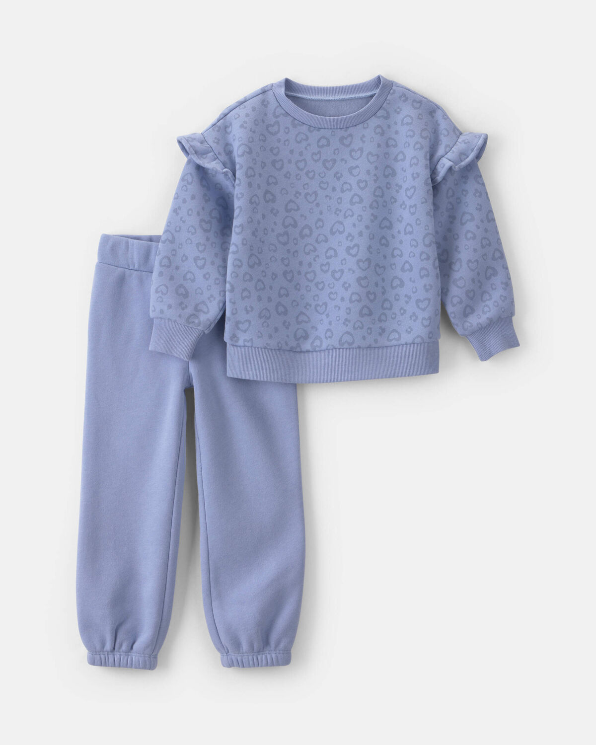 Baby Girl 2-Piece Cheetah Fleece Long-Sleeve Top & Pant Set - Blue 1 Baby Girl 2-Piece Cheetah Fleece Long-Sleeve Top & Pant Set - Blue