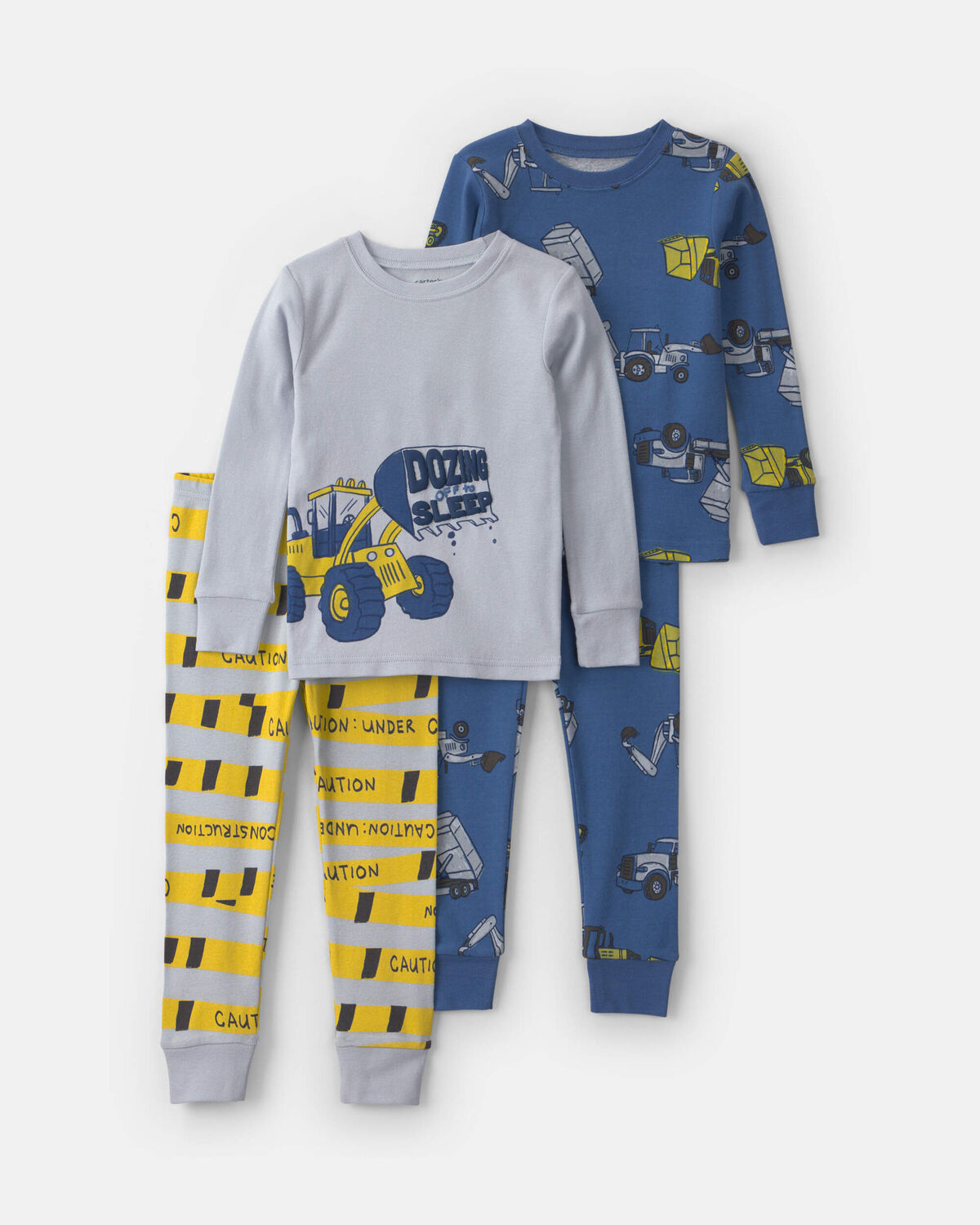 Baby Boy 4-Piece Construction 100% Cotton Snug Fit Pajama Set - Blue 1 Baby Boy 4-Piece Construction 100% Cotton Snug Fit Pajama Set - Blue
