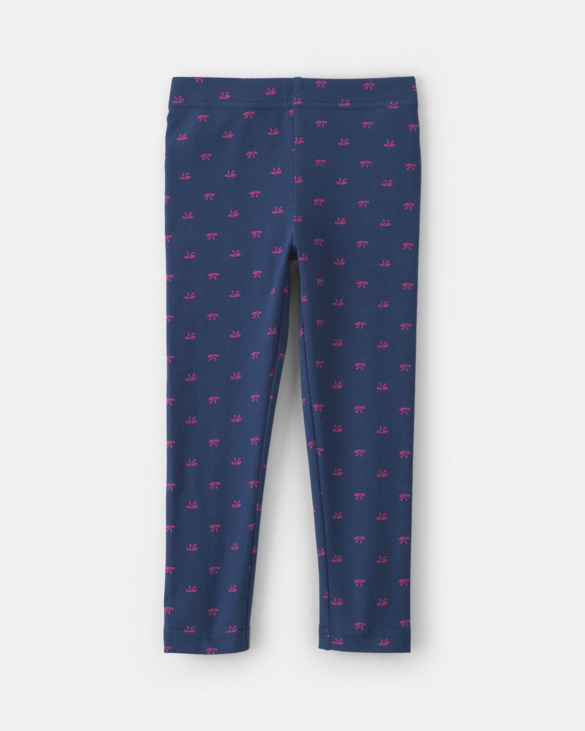 Toddler Girl Bow Cotton Pull-On Stretch Leggings - Navy Blue 2 Toddler Girl Bow Cotton Pull-On Stretch Leggings - Navy Blue
