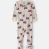 Toddler Boy 1-Piece Firetrucks Thermal Waffle Knit Footed Pyjama - Cream