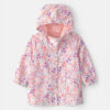 Baby Girl Floral Raincoat - Pink