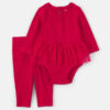 Baby Girl 2-Piece Long-Sleeve Bodysuit & Pant Set - Red